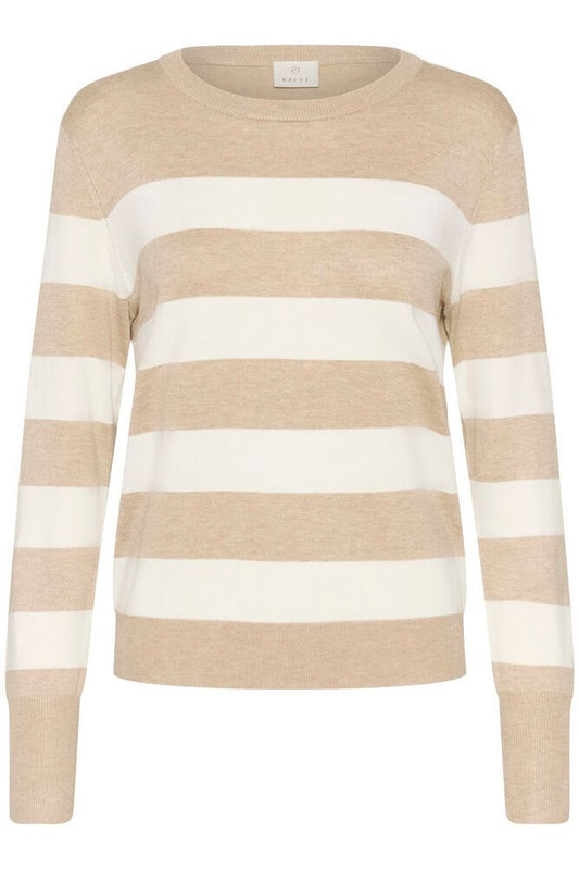 Kaffe striped knit LS  Lizza beige